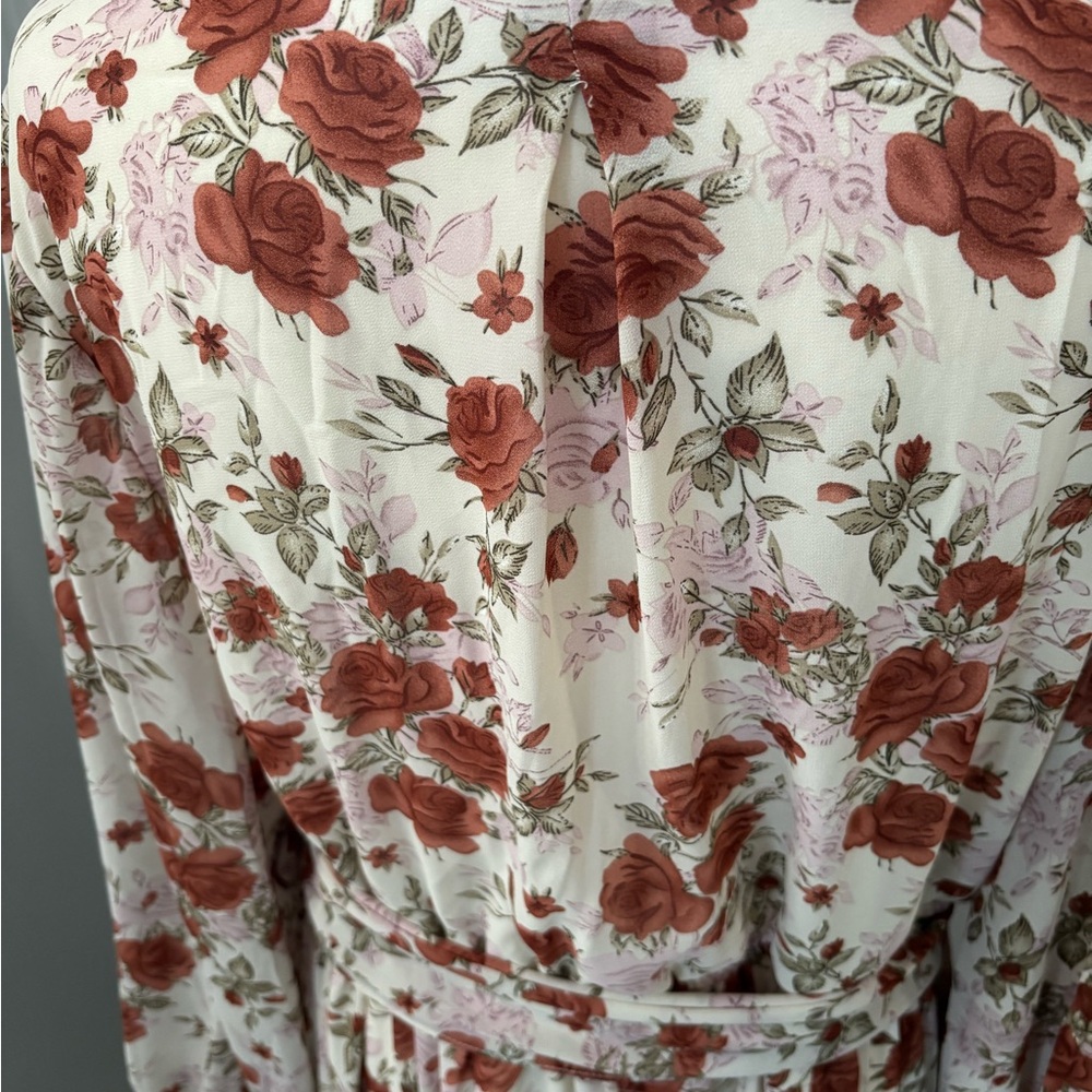Indigo Soul Rust Floral Long Sleeve Dress 2XL - Picture 6 of 12